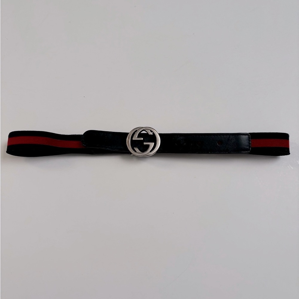 Gucci Reb And Blue Stretch Belt